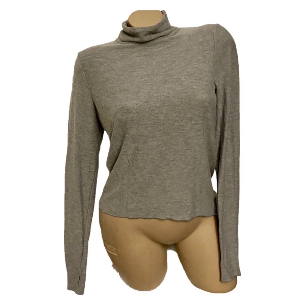 Chaser Grey Vintage Turtleneck Top Small NWT New